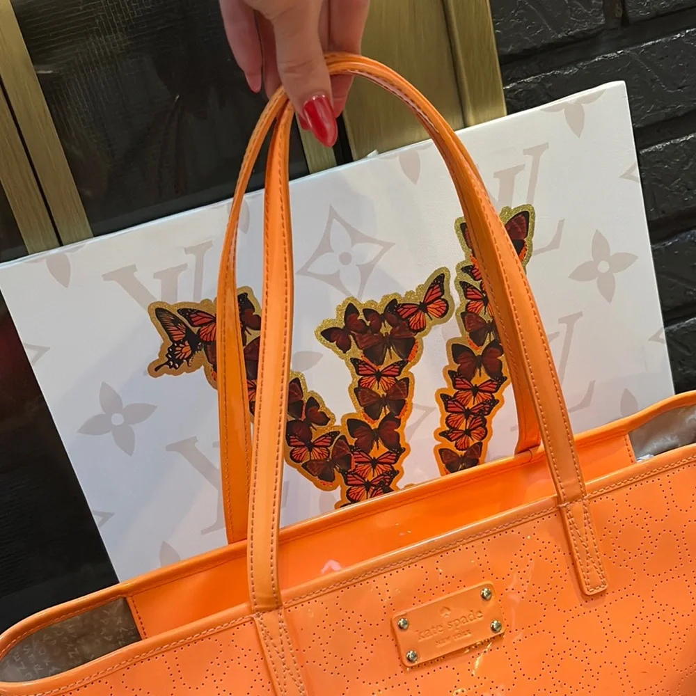 Kate Spade New York Patent Leather Tote - orange